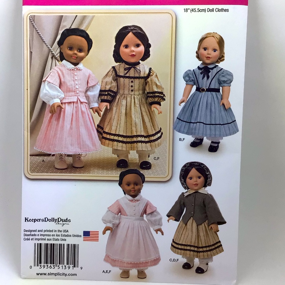SIMPLICITY Pattern #1391 - 18” Doll Clothes